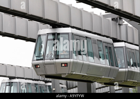 SkyTrain, suspension railway, airport Duesseldorf International, NRW, Germany Stock Photo