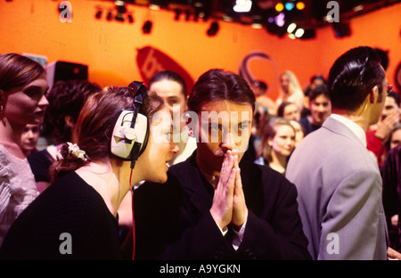 Terry Christian in rehearsals for the cult British Television show The Word London UK Stock Photo