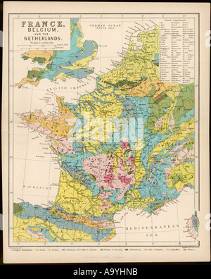 Map France Belgium Nethe Stock Photo