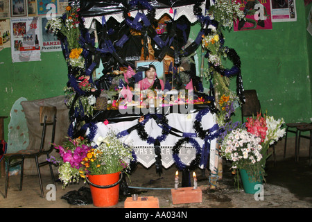 A family shrine specially built for todos Santos, all Saints, in Llallagua, Potosi, bolivia Stock Photo