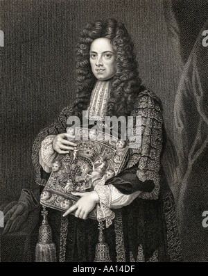 John Somers, 1st Baron Somers, 1651 to 1716.   Lord High Chancellor of England under King William III. Stock Photo