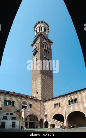 Torre dei Lamberti off Piazza dei Signori, Verona, Veneto, Italy Stock Photo