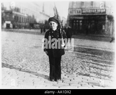 Boy Dressed As Soldier Stock Photo