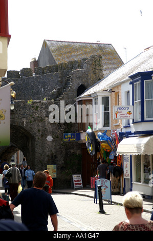 Old castle gate in Tenby Pembroke Wales United Kingdom UK Stock Photo