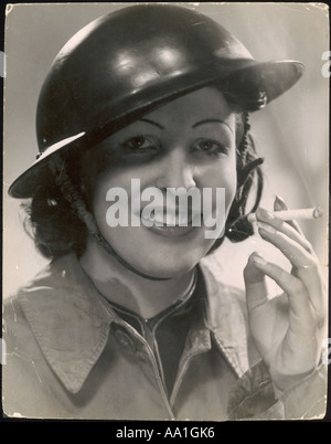 Woman Soldier Smoking Stock Photo