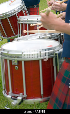 DRUMMERS IN A PIPE BAND Stock Photo