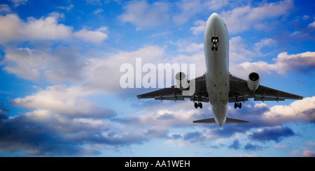 Airplane in Sky Stock Photo