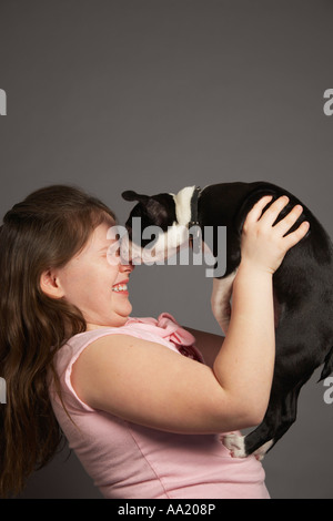 Girl with Dog Stock Photo