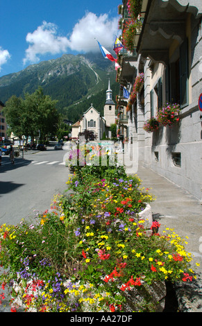 Street near the town centre, Chamonix-Mont-Blanc, France Stock Photo