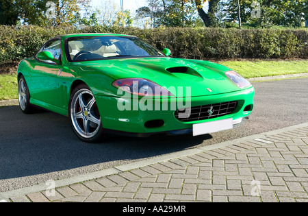 Green Ferrari 575M Maranello Stock Photo