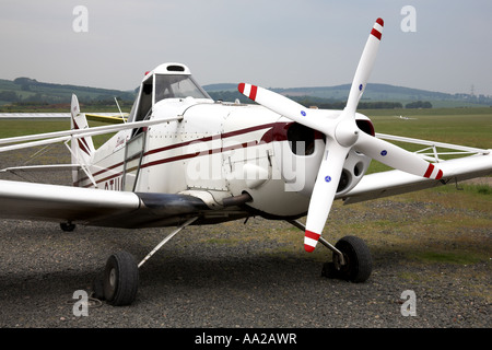 Piper PA-25-325 Pawnee G-CTUG glider tug parked at the Borders Gliding Club, Northumberland Stock Photo