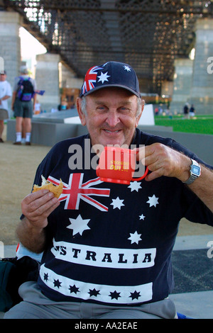 A proud Aussie bloke on Australia Day Sydney Stock Photo