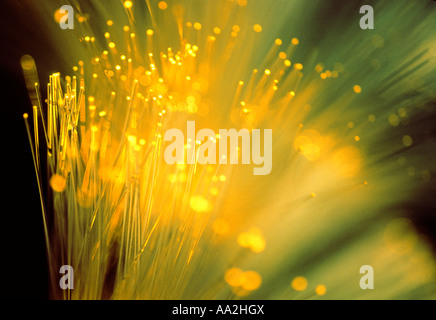 Fiber Optics. Telecommunication transmitting technology. Transferring information. Electricity optical cables Stock Photo