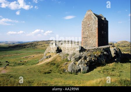 Smailholm Tower, St. Boswells, Scottish Borders, Scotland, UK, castle watch tower, near Kelso and Melrose, history, heritage Stock Photo