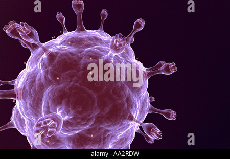 Illustration of HIV (human immunodeficiency virus) particles Stock ...