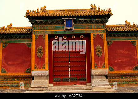 Gateway, Living Quarters, Palace Museum, Forbidden City, Ming and Qing Dynasties, Beijing, Beijing Municipality, China, Asia Stock Photo