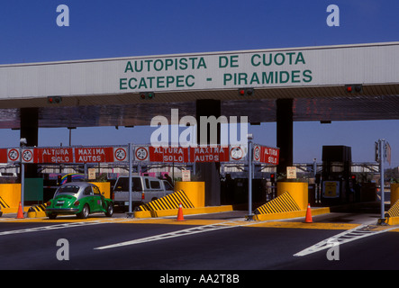 tollbooth, tollbooths, Autopista de Cuota, Ecatepec Piramides, between Mexico City and Teotihuacan, Federal District, Mexico Stock Photo