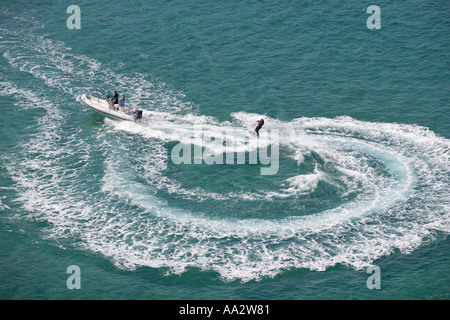 Water Skiing North Cornwall June Stock Photo
