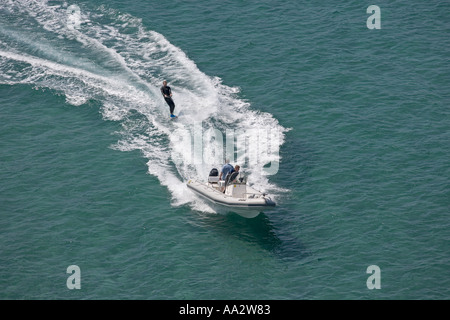 Water Skiing North Cornwall June Stock Photo