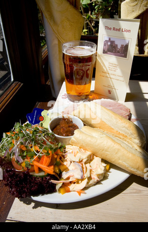 Pub Lunch Red Lion Yarmouth Isle of Wight England UK Stock Photo