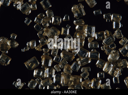 An extreme Close Up Of Brown Sugar granules Stock Photo