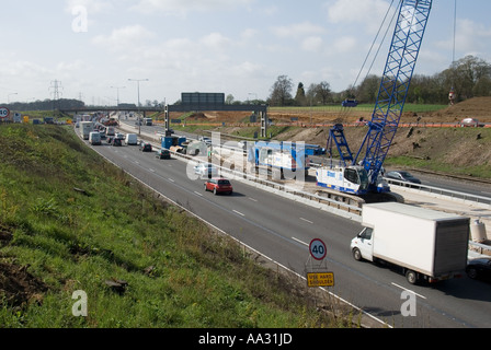 M1 widening scheme between junctions 6A & 10 Stock Photo: 7141703 - Alamy