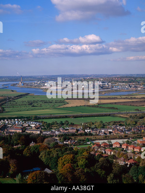 Industry on the River Mersey estuary Cheshire England Stock Photo