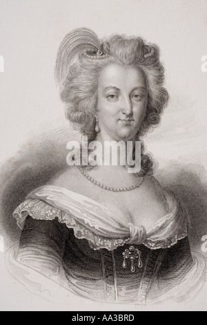 Marie Antoinette Queen of France wife of Louis XVI. Hand-colored Stock Photo: 10434685 - Alamy