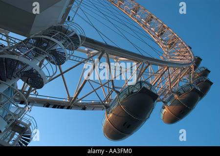 Low angle view of part of the London Eye Ferris wheel, South Bank, London, England,  UK