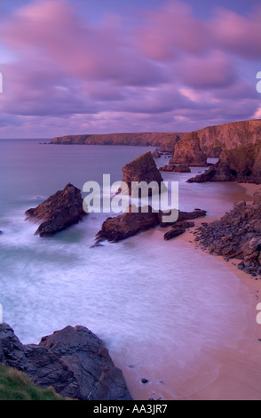 Bedruthan Steps Cornwall at sunset 2005 Stock Photo