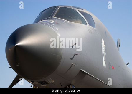 A nose shot of a B-1 Lancer Bomber. Stock Photo