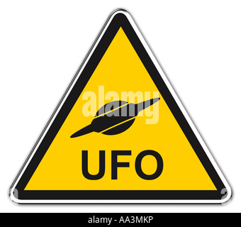 UFO warning Stock Photo
