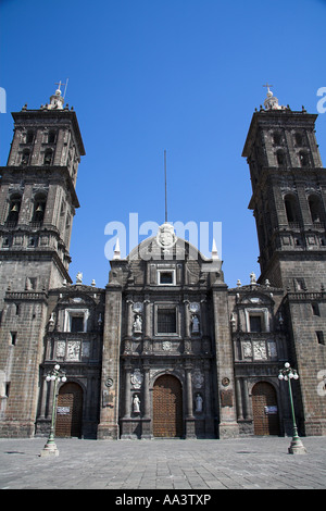 Catedral de Puebla, Puebla Cathedral, near the Zocalo, Puebla, Mexico Stock Photo