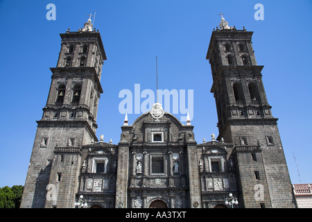 Catedral de Puebla, Puebla Cathedral, near the Zocalo, Puebla, Mexico Stock Photo