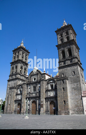 Catedral de Puebla, Puebla Cathedral, near the Zocalo, Puebla, Mexico Stock Photo