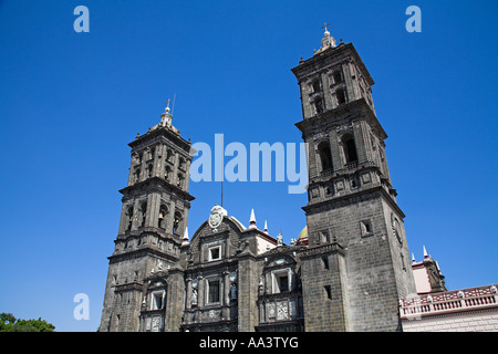 Catedral de Puebla, Puebla Cathedral, near the Zocalo, Puebla, Mexico Stock Photo