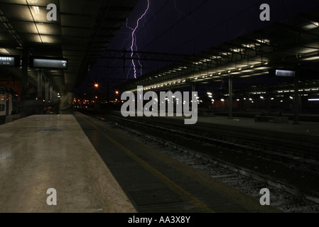 Storm over Rome Station Stock Photo