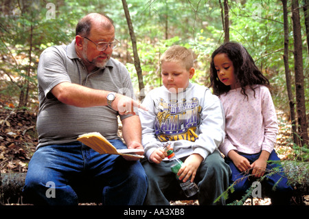 Grandfather and grandkids Wisconsin Stock Photo