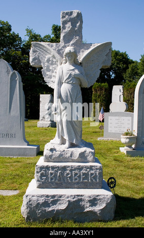 Angel gravestone at the Hope Cemetery in Barre Vermont the granite capital of the world Stock Photo