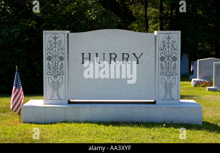 Hurry gravestone at the Hope Cemetery in Barre Vermont the granite capital of the world Stock Photo