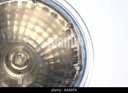 Abstract front on view of a halogen light bulb. Stock Photo