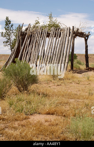 Navajo wickiup a summer shelter on the Navajo Nation reservation in Canyon de Chelly Arizona. Digital photograph Stock Photo