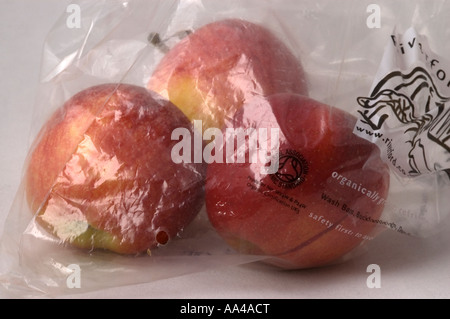 Organic Apples In A Bag Stock Photo