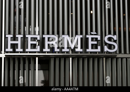 Hermes silk goods and perfumes store sign Orchard Road Singapore Stock Photo