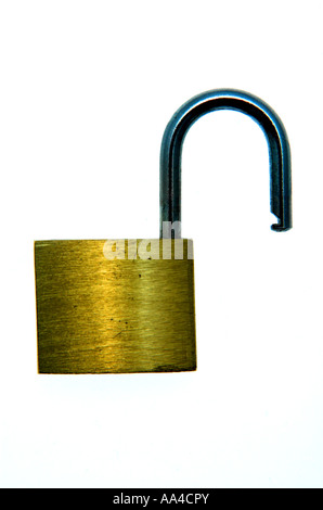 still life of opened lock padlock Stock Photo