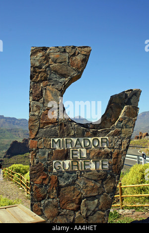 MIRADOR EL GURIETE. THE BARRANCO de TIRAJANA. GRAN CANARIA. CANARY ISLANDS. EUROPE. Stock Photo