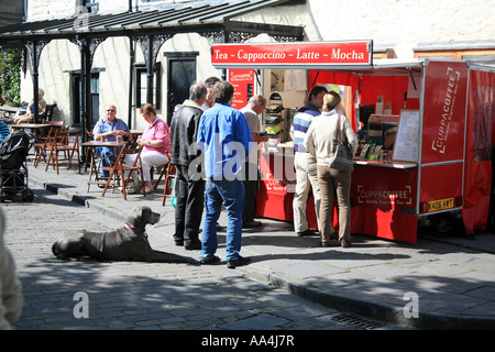 A hot drink stall on Market Day in Wells Somerset England UK Stock Photo