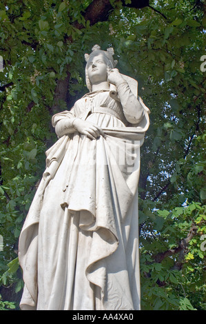 Paris FRANCE, Urban Parks Statue of 'St Bathilde' 'Queen of France' in 'Jardin de Luxembourg' Public Sculpture, Luxembourg Gardens Stock Photo