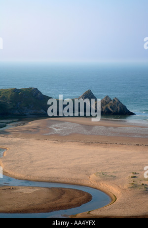 Three Cliffs Bay at the Gower South Wales Stock Photo