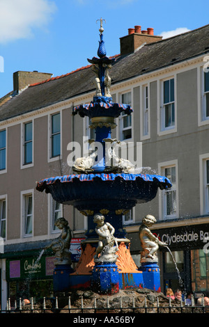 High Street summer ornate water fountain dumfries town centre scotland Stock Photo